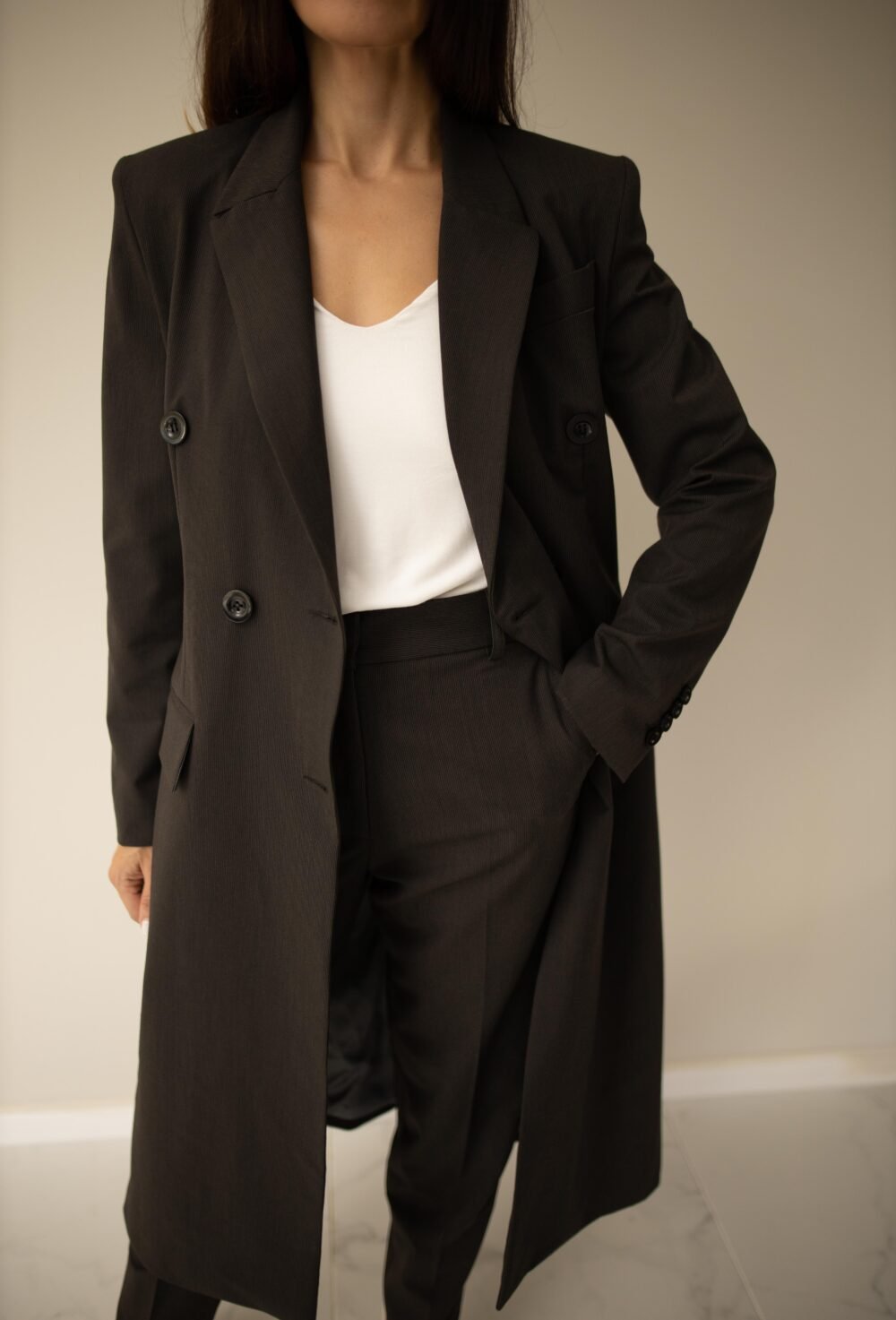 The “Espresso Bean” long double breasted blazer - Image 4